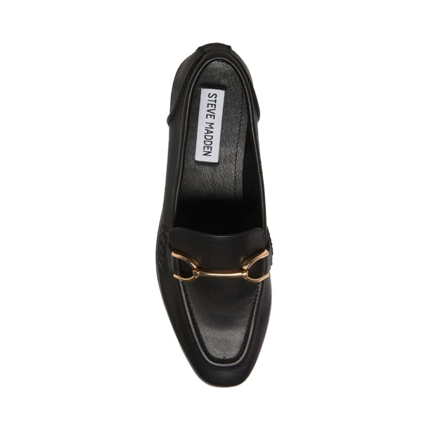 Loafers Steve Madden Carrine Cuero Mujer Negras | ES HG2469